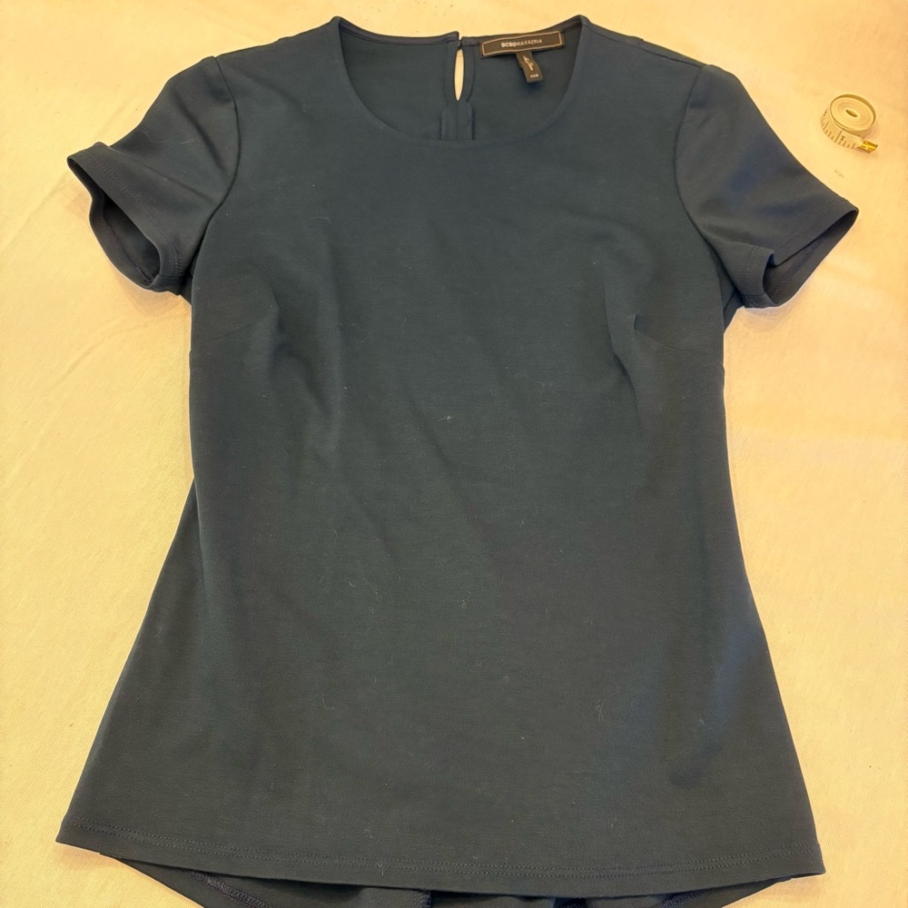BCBGMaxAzria Dark Blue Short Sleeve Top